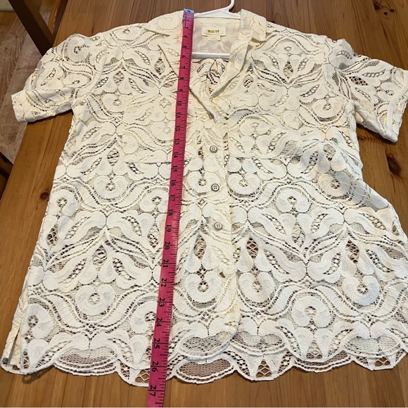 Maeve by Anthropologie Lace Cream Shirt - Picture 5 of 8
